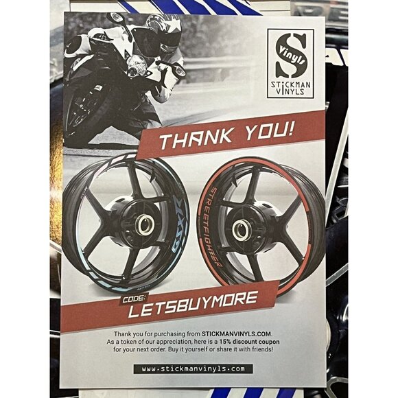 5 New Packs - Stickman Vinyls Vector Blue Rim Rapid Stripe Honda Motorcycle Misp - Picture 3 of 3